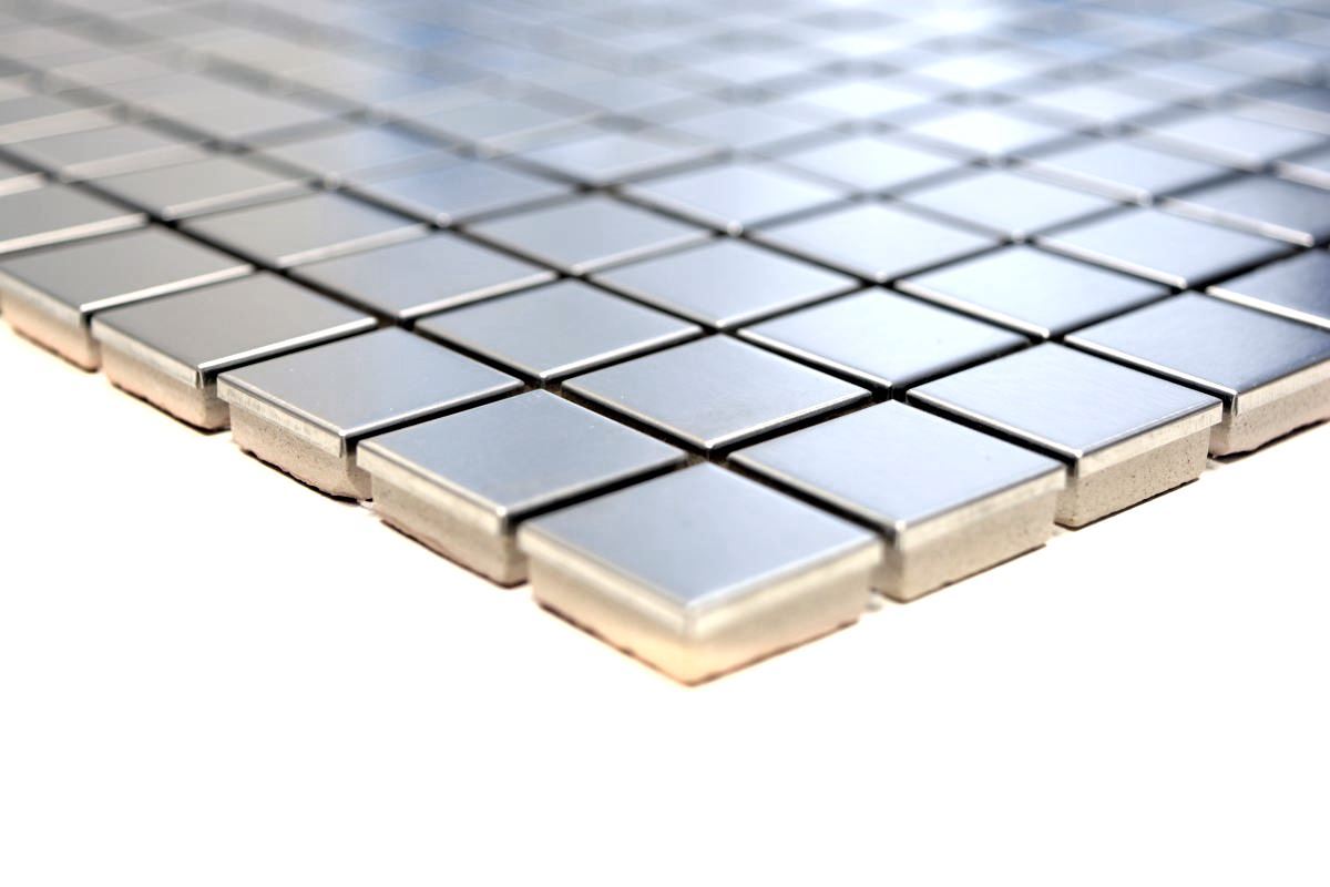 Mosaïque Travertin Argent Brossé 3 x 3 cm