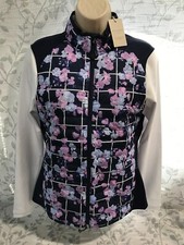 Peter Millar Women's Size S Navy/White Full-Zip Merge Elite Hybrid Jacket 230
