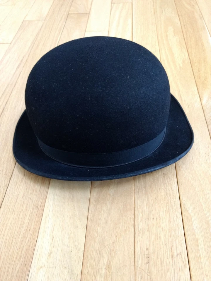 Antique John B Stetson Black Fur Felt Bowler Hat 1900 Vented Palace Clothing 7 - Image 4 of 4