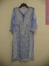 NWT - Women's Purple Sheer Embroidered Chikankari Kurti, Size M