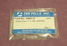 TED PELLA INC 16001-2 QUARTZ DISC, 1" × 1/8" POLISHED *NEW*