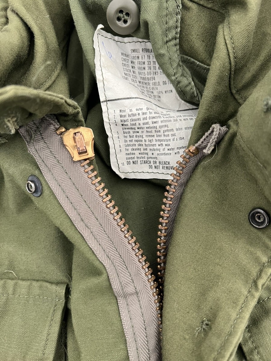 Vintage 80s M-65 Field Jacket Military US Army OG 107 size