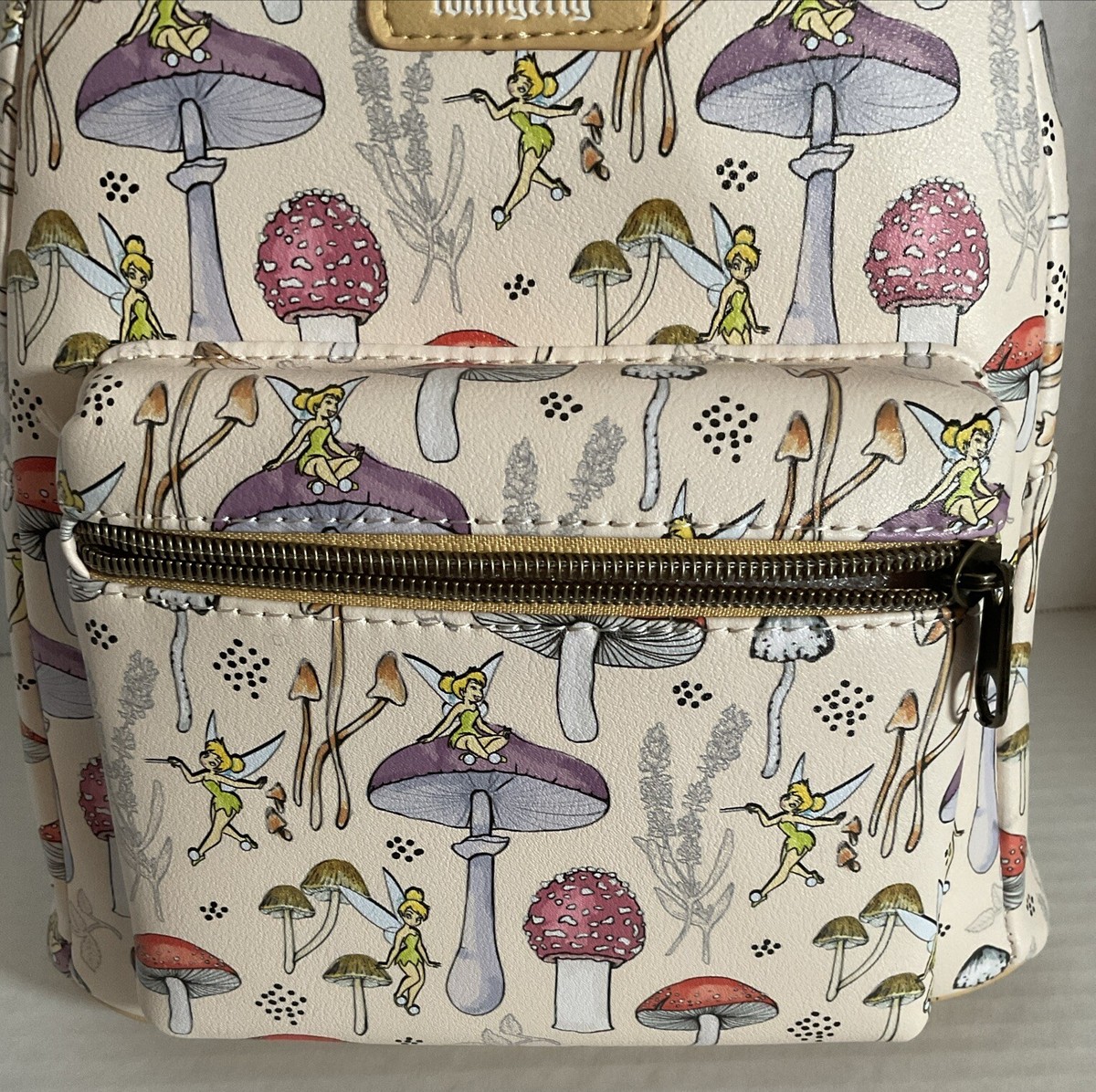 Loungefly Tinkerbell Peter Pan Mini Backpack Forest Mushrooms Disney Bag New Amazon.com: Loungefly Disney Peter Pan Tinker Bell Mushroom  main image 2