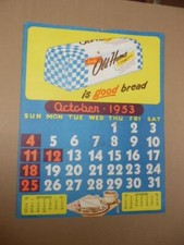 1953 Old Home Bread Advertising Wall Calendar...