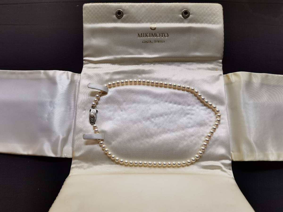 Mikimoto Akoya Pearl Necklace 5mm - 5.5mm - Silver Clasp with