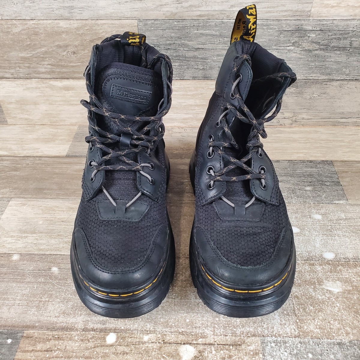 Dr. Martens Tarik TG Utility Boots Womens Sz 6 Black Mid-Top Ankle