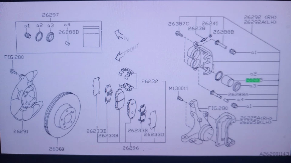 26236PA010 Genuine Subaru Impreza WRX STI front brake caliper piston - Image 2 of 2