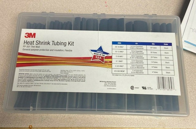 3m Emd Heat Shrink Tubing Assorted Black Kit Fp 301 Black For Sale Online Ebay