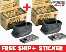 Strike Industrie 2 PK for GLOCK 42 Magazine Base Plate Enhanced Extension +2 EMP