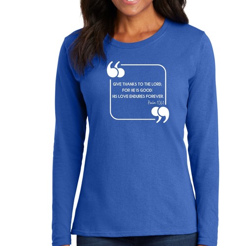 Damen Langarm Grafik T-Shirt - Danke dem Herrn - Bild 33 von 36