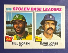 1977 TOPPS #4 STOLEN BASE LEADERS BILL NORTH/ DAVE LOPES *FREE SHIPPING*