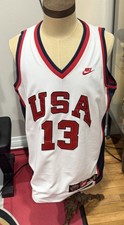 Vintage 1984 Team USA Olympics Chis Mullins NBA Warriors Basketball Jersey Sz L