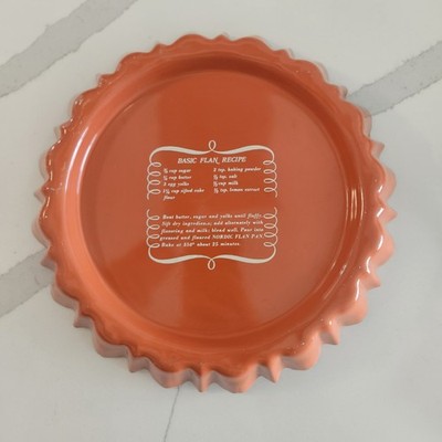 Vintage Bundt Nordic Ware ORANGE Flan Pan Non-Stick 4 Cup Instructions Recipes
