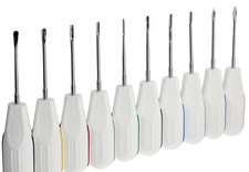 10 Pcs white Dental Root Elevators Oral Surgery PDL Luxating Tooth loosening