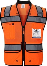 Surveyor Safety Vest Reflective for Men, Class 2 Mesh Safety Vests Reflective wi