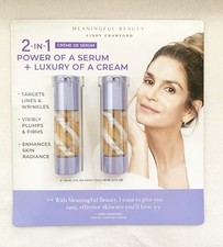 NEW MEANINGFUL BEAUTY CINDY CRAWFORD 2 in 1 Cr me De Serum 2 PK, 1 Fl Oz Each