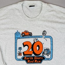Vintage 90s Hot Rod T Shirt North Shore Rod Run Screen Stars USA Made Size XL