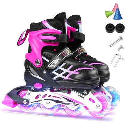 Kinder Inline Skates, Bequeme Rollschuhe mit Leuchtenden Rädern, Größe  38-41