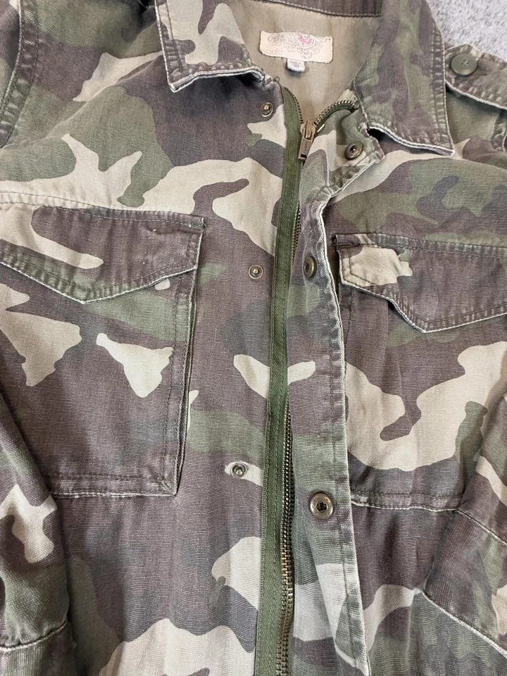 Chaqueta ECOTE para mujer mediana camuflada utilitaria abrigo de campo estilo militar bolsillos Foto 3 de 4