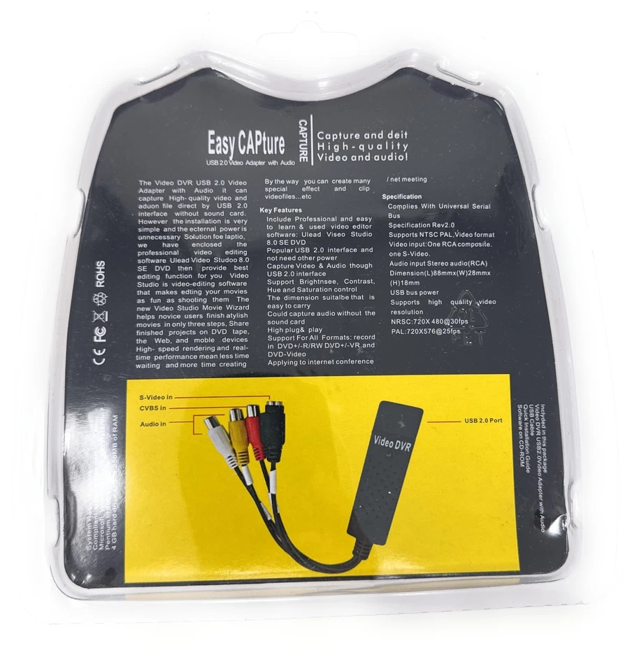Easy CAP USB 2.0 Video Adapter with Audio Capture & Edit - Image 2 of 2