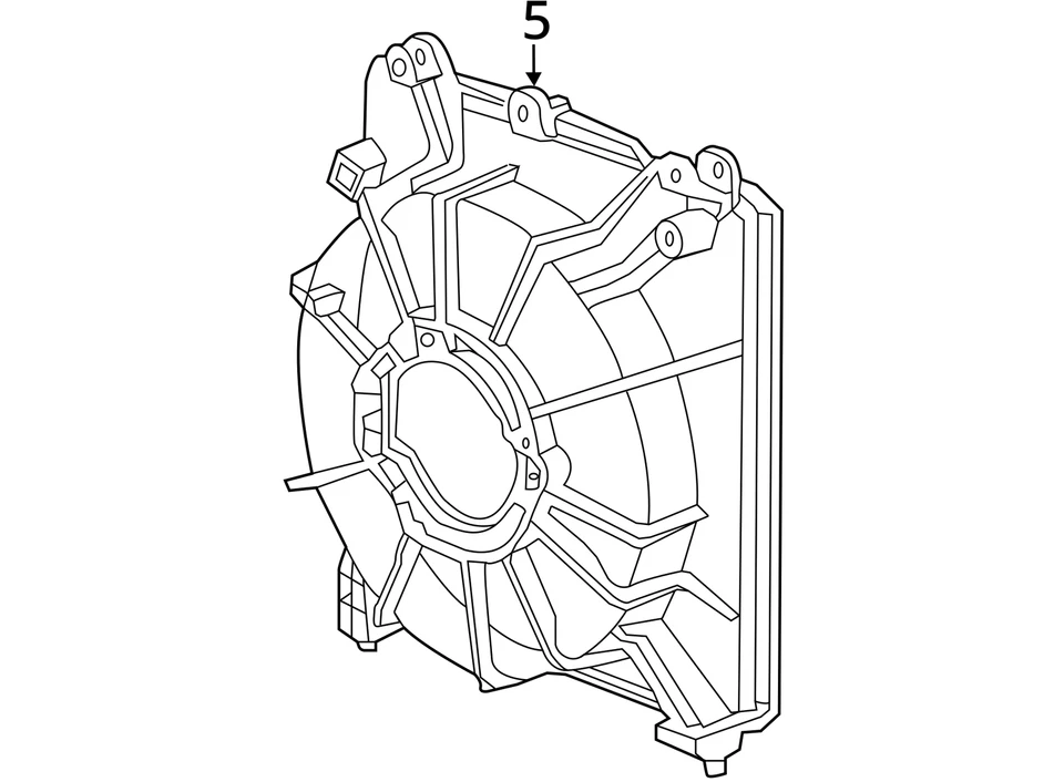 HONDA CRZ BASE EX M/T A/T RADIATOR COOLING FAN ASSEMBLY LEFT SIDE SHROUD - Image 4 of 4