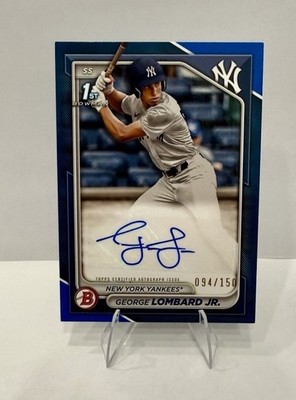 2024 Bowman George Lombard Jr True 1st Bowman Auto True Blue /150 Color Match RC