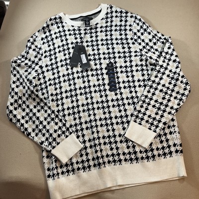 Shaquille O'Neal Sweater Men's XXL Shaq Crew Pullover Houndstooth $80 Retail NWT