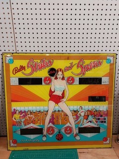 Bally Strikes and Spares Pinball Machine Back Glass ORIGINAL USED Pickup Only