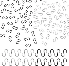 100pcs Miniature S Hooks for Hanging, Metal Silver Black Medium, black,silver 