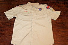 Boy Scouts of America BSA Men's Shirt Tan X-Large XL Vented Glued Patches