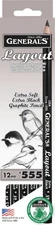 General Pencil Layout Graphite Drawing Pencils 12/Pkg-6B