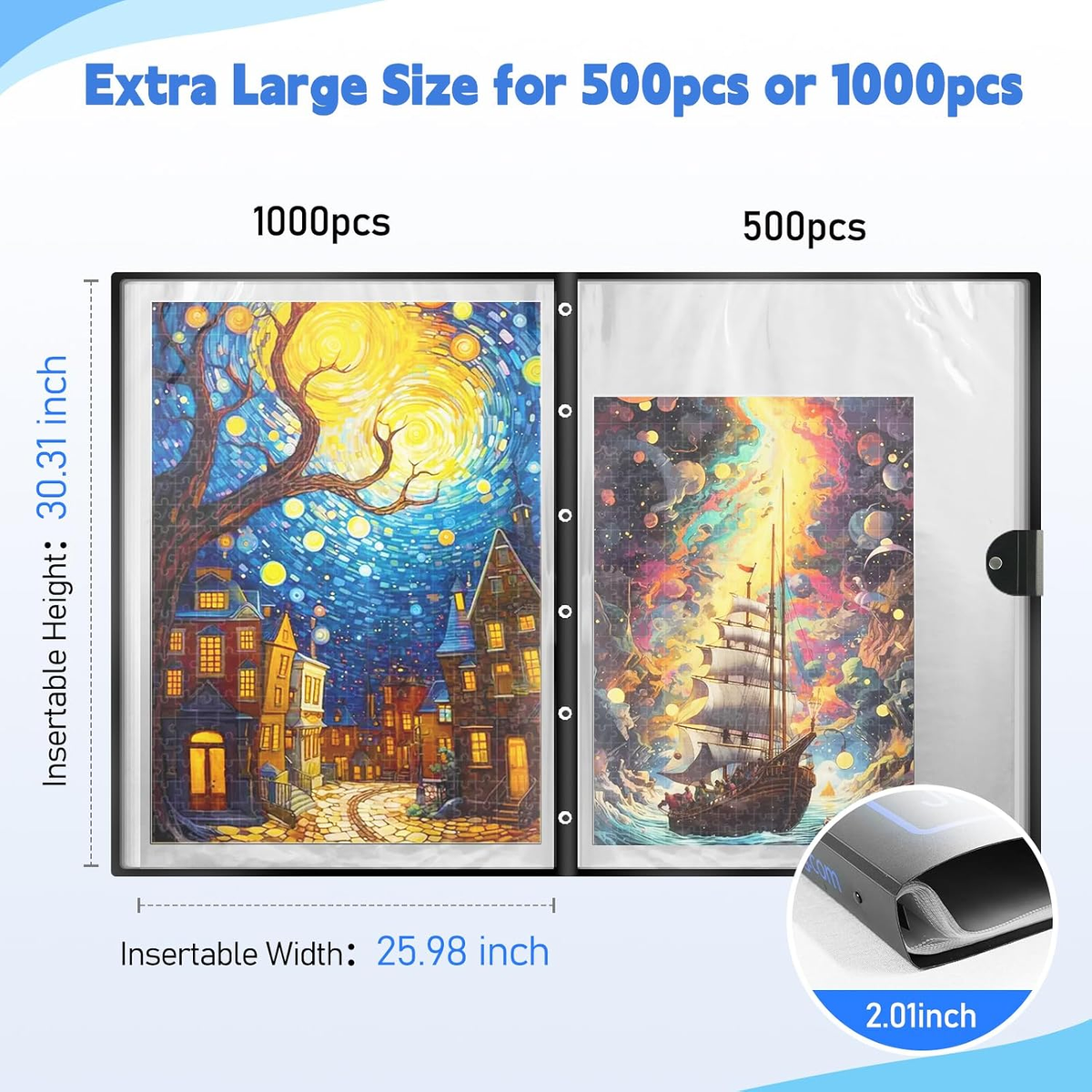ALL4JIG Extra Large Puzzle Binder – Space-Saving Storage Folder