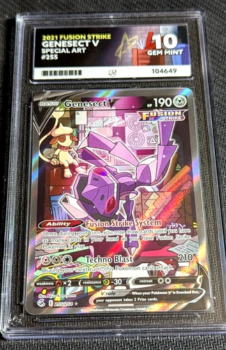 ACE 10 Genesect V 255/264 - SWSH ALT ART 2021 Grade 10 Fusion Strike