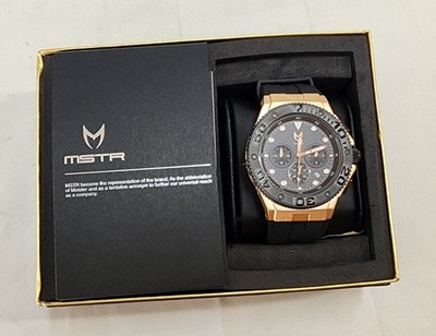 MSTR Meister Ambassador MK2 Rose Gold Black Chronograph Watch Japanese Movement 