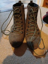 Evans Extra Wide Khaki Suede Ankle Boots Size 7 Worn Just Once