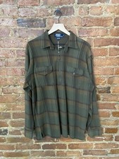 Vintage Polo Ralph Lauren Longsleeve Shirt Large Plaid Green Brown USA Made