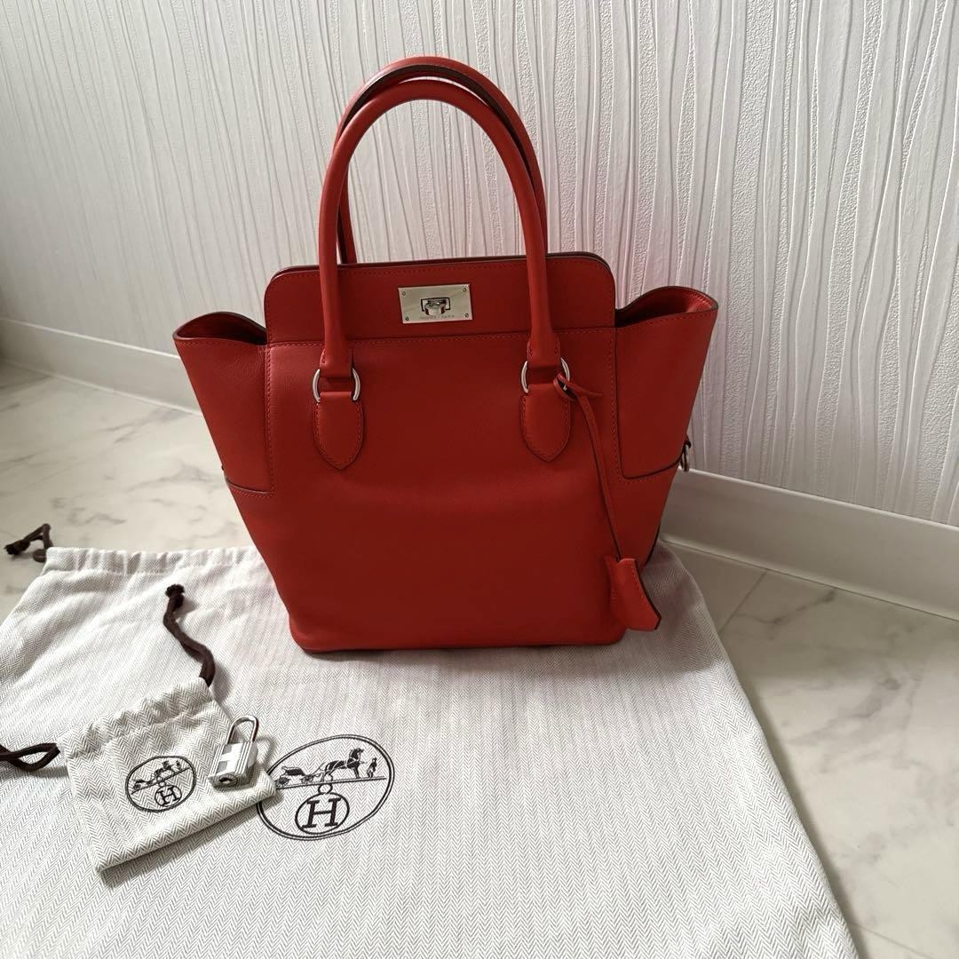 Hermes Toolbox 20 Leather Silver Hardware Used Excellent Condition