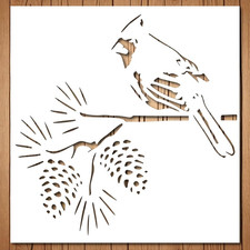 Caridnal Stencil Reusable Bird Stencils for Painting on Wood Glass Wall 10x10