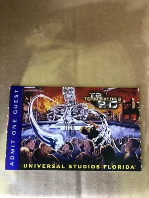 Vintage Terminator 2 3-D Universal Studios Florida Admit One Guest Ticket 1999
