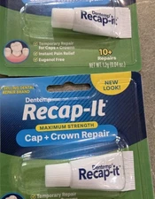 2 Pack Dentemp Recap-It Cap And Crown Repair Maximum Strength