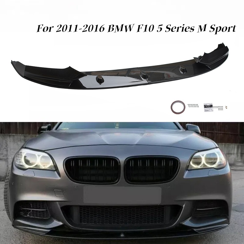 For 11-16 BMW F10 535i 528i 550i M Sport Carbon Fiber Front Bumper Spoiler Lip