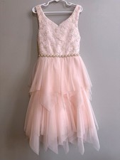 Girl's Size 8 Formal Dress American Princess Brand Pink with Tulle Skirt  Lace