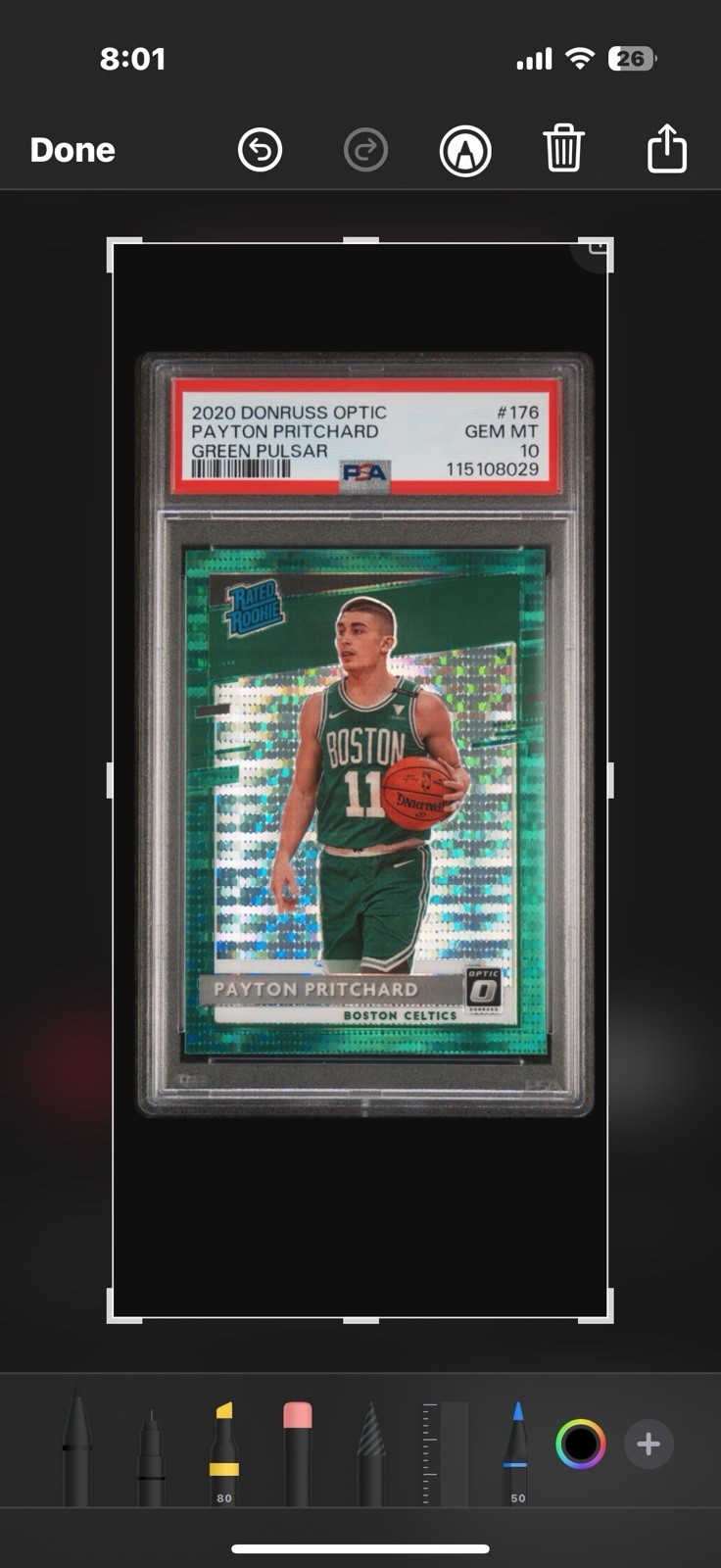 2020-21 Panini Optic Rated Rookie Payton Pritchard #176 Green Pulsar Prizm (RC)