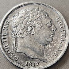 Rare 1817 George III SixPence 6d. 0.925 Silver F Condition Nice Coin.