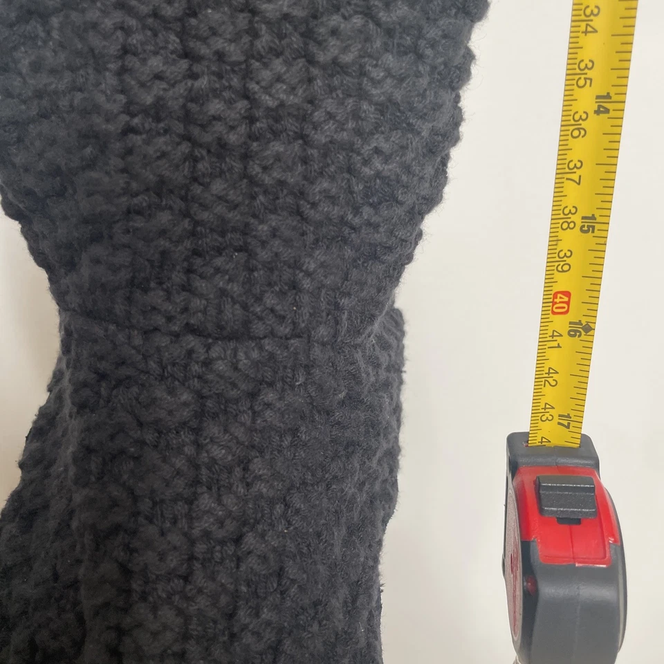 LL BEAN Knit Slipper Sock Navy Sz M Men 9-10 Women 10 1/2 - 11 1/2 Suede Sole - Image 2 of 4