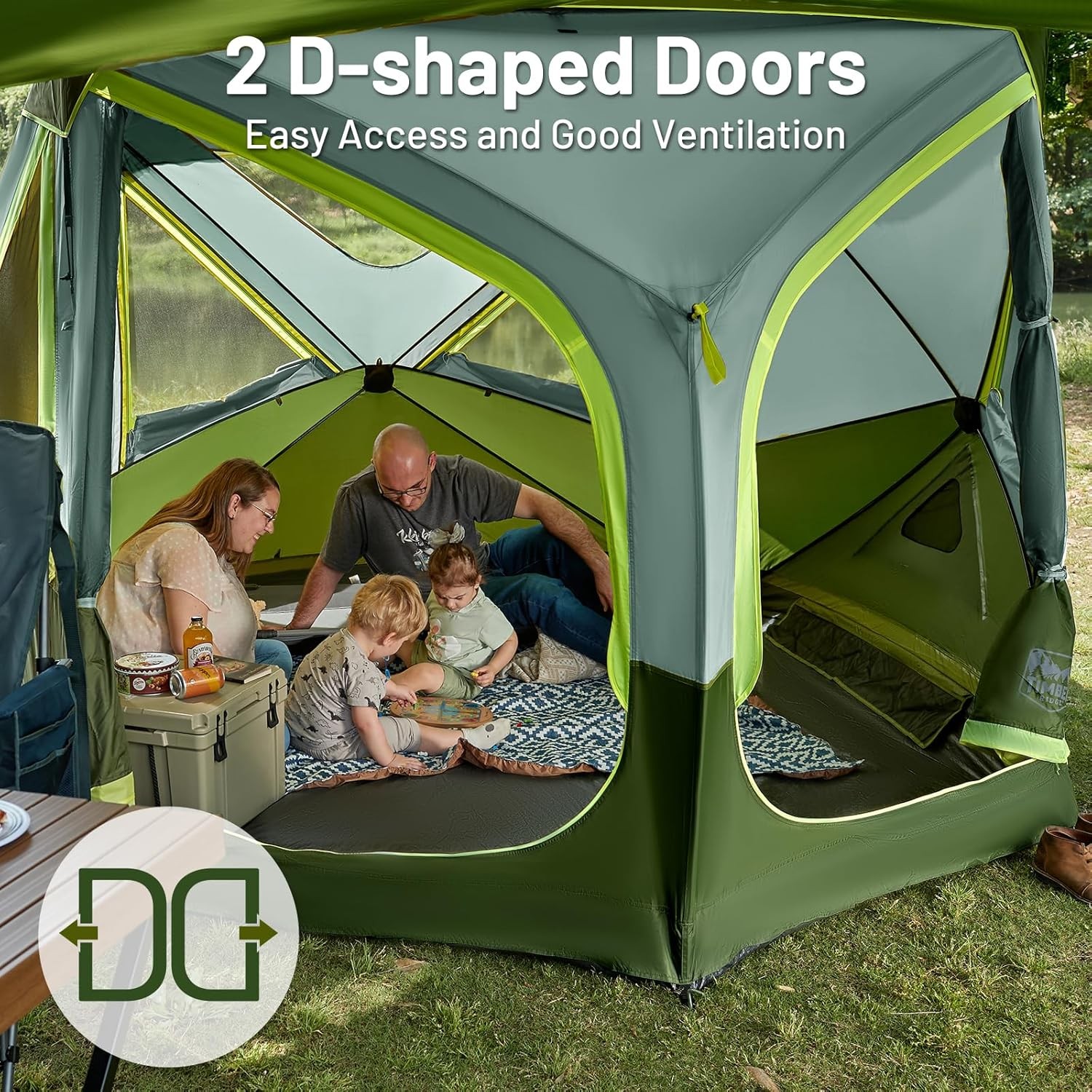 4/6 Person Instant Pop Up Hub Tent, Easy 60 Second Setup, Weather Resistant