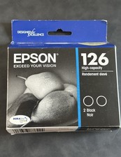 2 Pack Genuine Epson Ink 126 T126520 T126120 Workforce 60 630 633 635 840 NX430