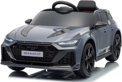 Audi RS6 GT AVANT 4x4, 12v 9ah ,Ledersitz, Eva Kinderauto Kinderfahrzeug Grau