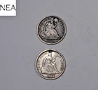 1838+1872 Seated Liberty Half Dime ~ XF/AU ~ 2 Coins ~ ZHD22