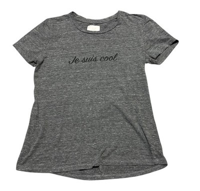 Cinq a Sept Je Suis Cool T-shirt Grey Tri Blend Soft Designer Women s Size XS/S